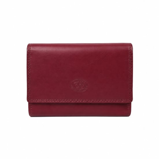Ladies Real Leather RFID Purse, Multi Card Wallet Coin Pocket in Dark Red - Image 5