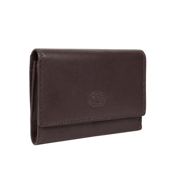 Ladies Real Leather RFID Purse, Multi Card Wallet Coin Pocket in Dark Brown - Image 1