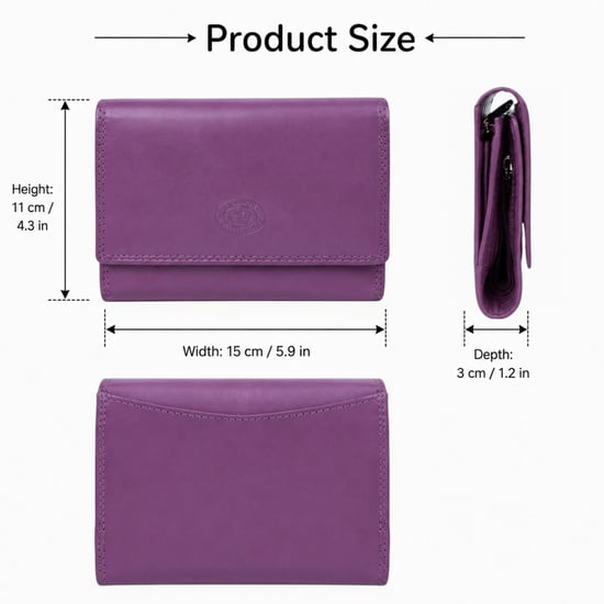 Ladies Real Leather RFID Purse, Multi Card Wallet Coin Pocket in Lilac - Image 4