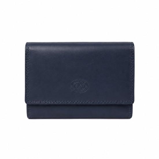 Ladies Real Leather RFID Purse, Multi Card Wallet Coin Pocket in Navy - Image 5