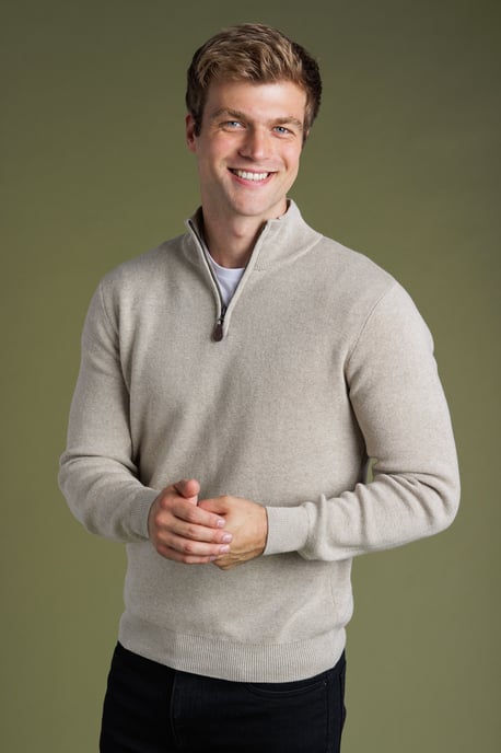 Stone Zip Neck Jumper - Image 1