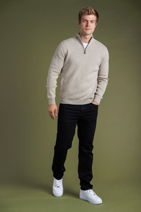 Stone Zip Neck Jumper - Image 3