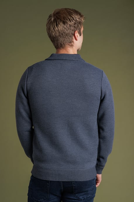 Charcoal Fleece-Lined Zip Neck Jumper - Image 2