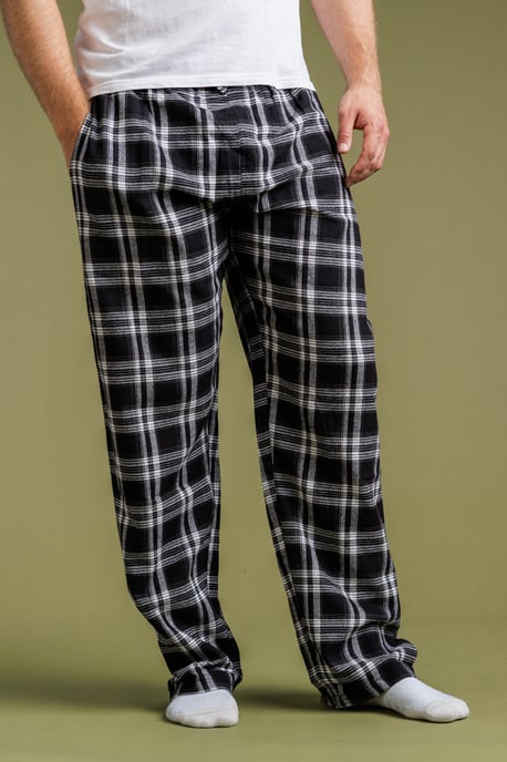 Black Check Flannel Pyjama Trousers - Image 1