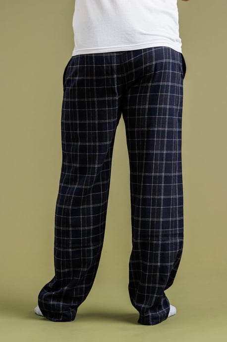 Blue Check Flannel Pyjama Trousers - Image 2