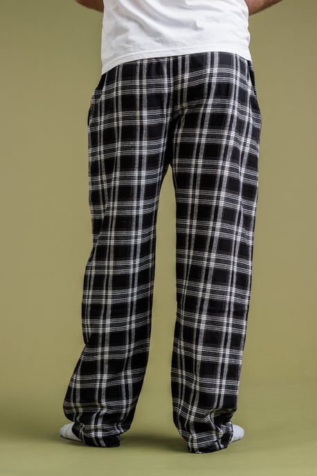 Black Check Flannel Pyjama Trousers - Image 2
