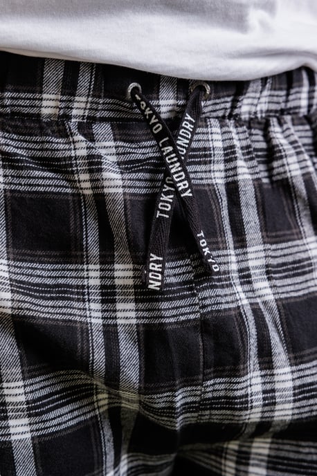 Black Check Flannel Pyjama Trousers - Image 4