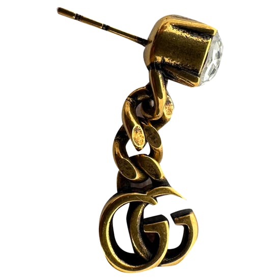 Gucci GG Crystal-Embellished Drop Earrings in Gold Brass - Image 4