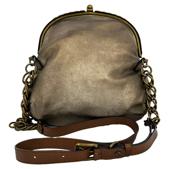Marni Vintage Evening Clutch Bag in Metallic Gold Leather - Image 1