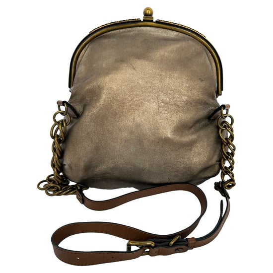 Marni Vintage Evening Clutch Bag in Metallic Gold Leather - Image 2