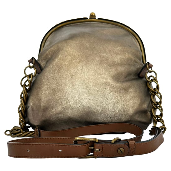 Marni Vintage Evening Clutch Bag in Metallic Gold Leather - Image 3