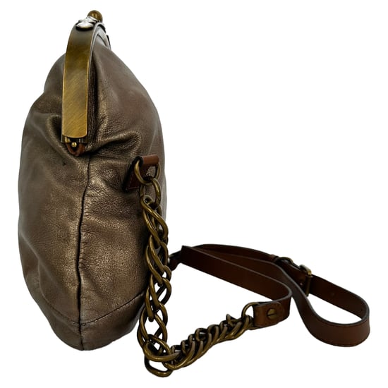 Marni Vintage Evening Clutch Bag in Metallic Gold Leather - Image 4