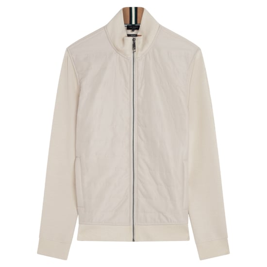 Ted Baker Entil Regular Fit Quilted Funnel Cream Jacket - Image 1