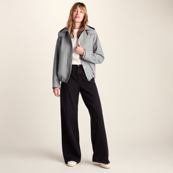 Robyn Womens Waterproof Short Trench Coat - Mid Grey Melange - Image 1