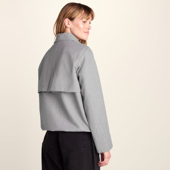 Robyn Womens Waterproof Short Trench Coat - Mid Grey Melange - Image 2