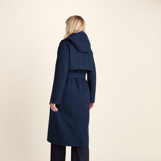 Jemima Womens Waterproof Longline Belted Trench Coat - Navy Melange - Image 2