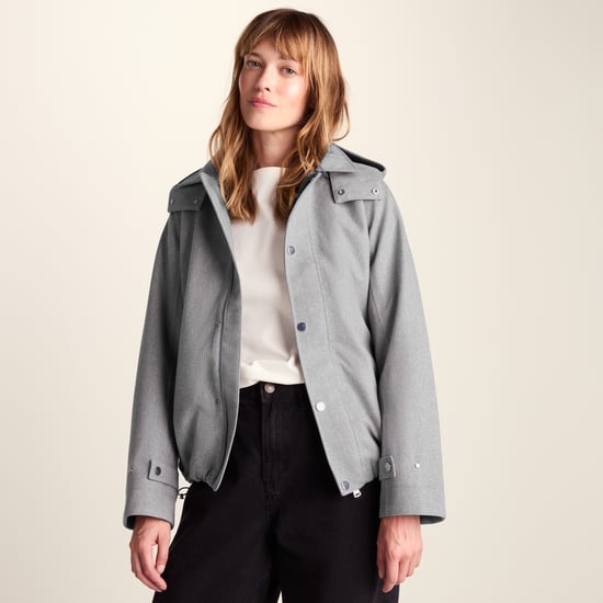 Robyn Womens Waterproof Short Trench Coat - Mid Grey Melange - Image 3
