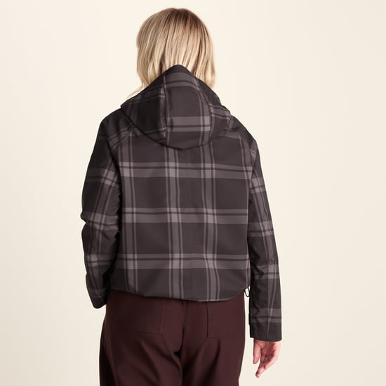 Ortega Womens Checked Waterproof Coat - Chocolate Brown - Image 2