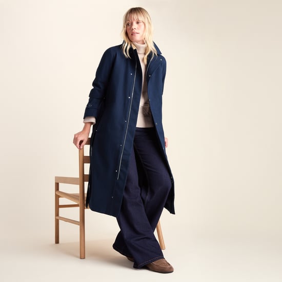 Jemima Womens Waterproof Longline Belted Trench Coat - Navy Melange - Image 4
