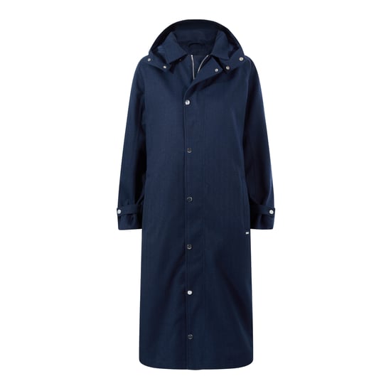 Jemima Womens Waterproof Longline Belted Trench Coat - Navy Melange - Image 5