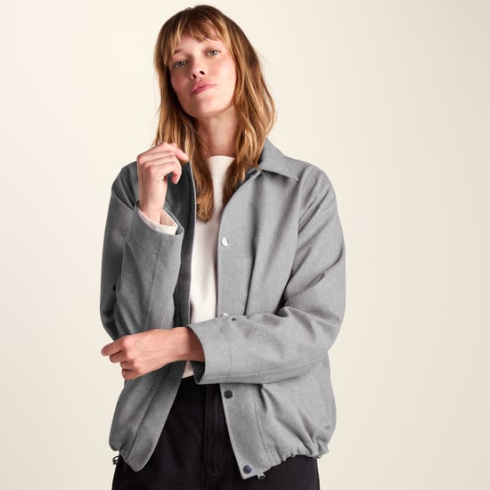 Robyn Womens Waterproof Short Trench Coat - Mid Grey Melange - Image 6