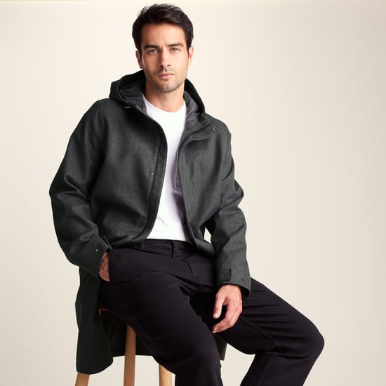 Henry Mens Waterproof Longline Coat - Charcoal Melange - Image 4