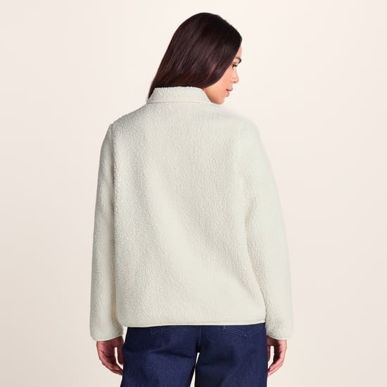 Chantal Womens Warm Sherpa Shacket - Vanilla - Image 2