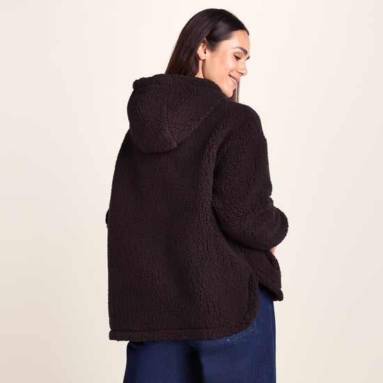 Olivia Womens Relaxed Fit Sherpa Fleece - Chocolate Brown - Image 2