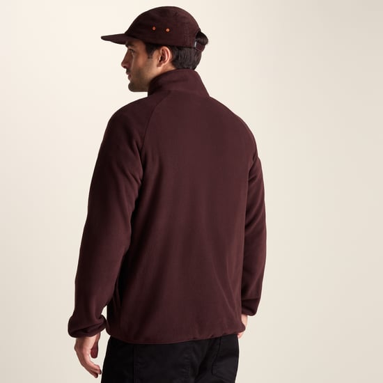 Barker Mens Midweight Microfleece Half Zip Pullover - Deep Brown - Image 2