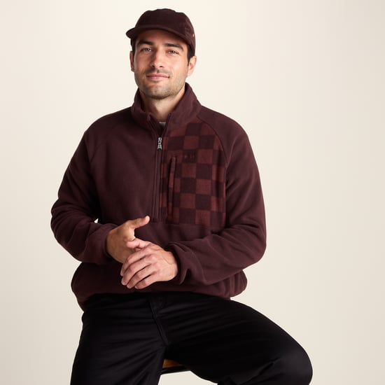 Barker Mens Midweight Microfleece Half Zip Pullover - Deep Brown - Image 4