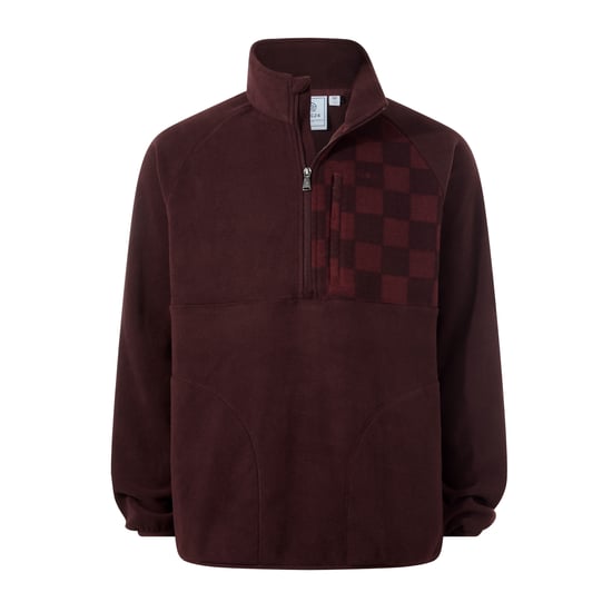 Barker Mens Midweight Microfleece Half Zip Pullover - Deep Brown - Image 5