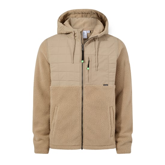 Hare Mens Padded Sherpa Hooded Jacket - Light Sand - Image 5