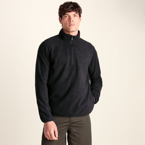 Charlton Mens Printed Midweight Microfleece Half Zip - Terrain Print - Image 3