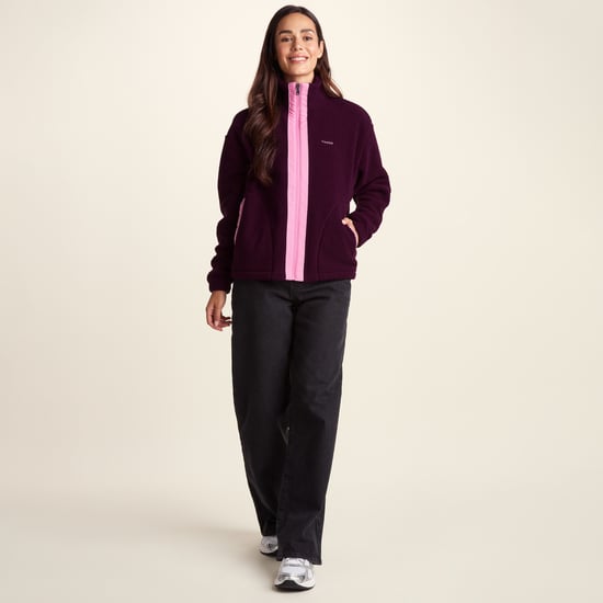Emilie Womens Relaxed Fit Sherpa Fleece - Aubergine - Image 1