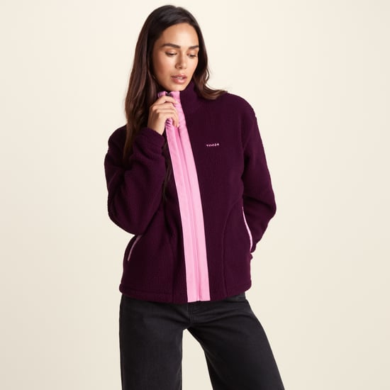 Emilie Womens Relaxed Fit Sherpa Fleece - Aubergine - Image 3