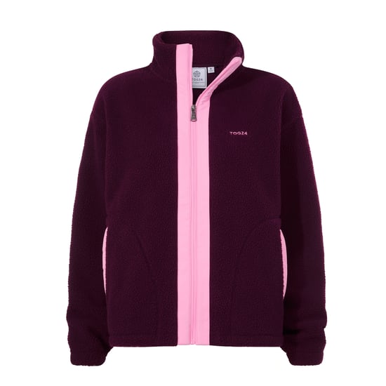 Emilie Womens Relaxed Fit Sherpa Fleece - Aubergine - Image 5