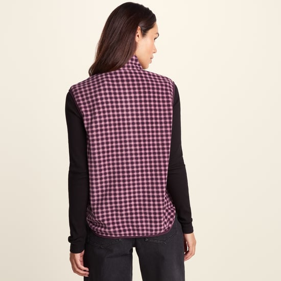 Firth Womens Gingham Midweight Microfleece Gilet - Mauve Gingham - Image 2