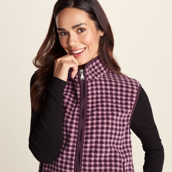 Firth Womens Gingham Midweight Microfleece Gilet - Mauve Gingham - Image 6