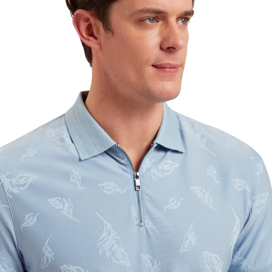 Ted Baker Neyack Feather Jacquard Zip Blå Pikétröja - Image 3