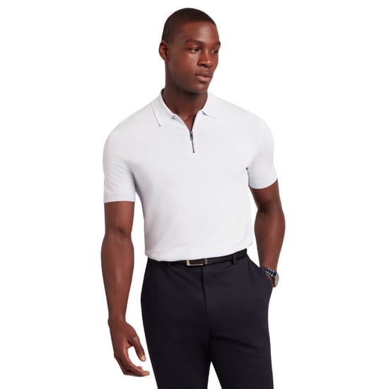 Ted Baker Daldin Rayon Zip Pale Blue Polo Shirt - Image 3