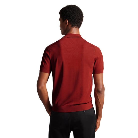 Ted Baker Daldin Rayon Zip Dark Brown Polo Shirt - Image 5
