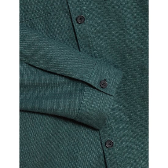 Ted Baker Shaww Delave Linen Dark Green Overshirt - Image 6