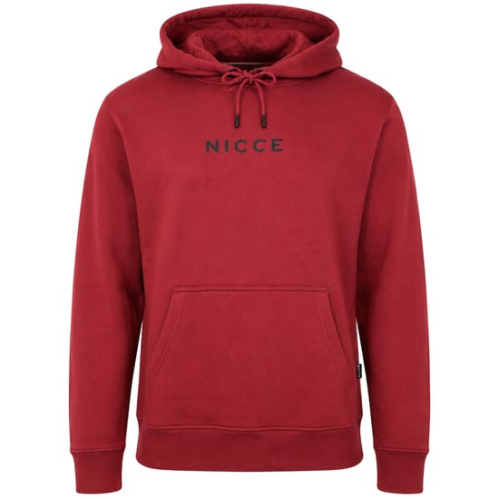 Nicce Centre Logo Mens Dark Red Hoodie - Image 1