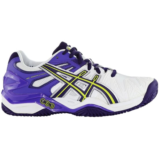 Asics Gel-Resolution 5 Clay Womens White/Purple Tennis Trainers - Image 1