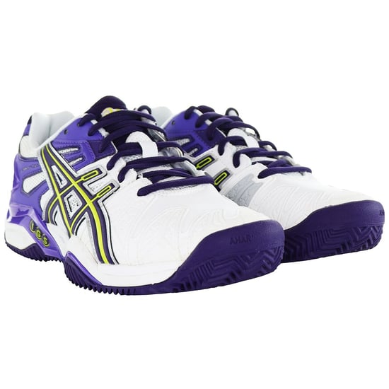 Asics Gel-Resolution 5 Clay Womens White/Purple Tennis Trainers - Image 2