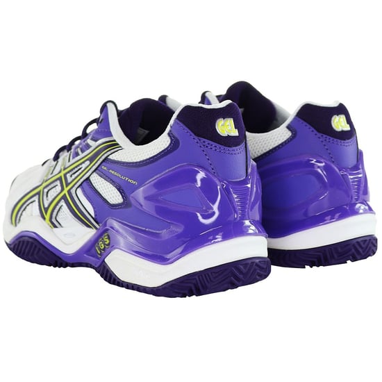 Asics Gel-Resolution 5 Clay Womens White/Purple Tennis Trainers - Image 3