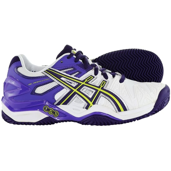 Asics Gel-Resolution 5 Clay Womens White/Purple Tennis Trainers - Image 4
