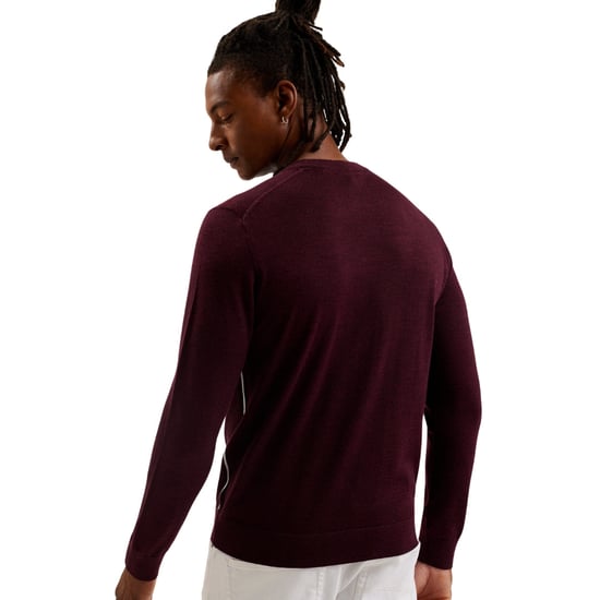 Ted Baker Liblo Merino Branded Crewneck Maroon Jumper - Image 2