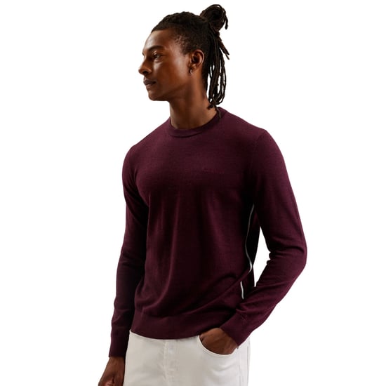 Ted Baker Liblo Merino Branded Crewneck Maroon Jumper - Image 3
