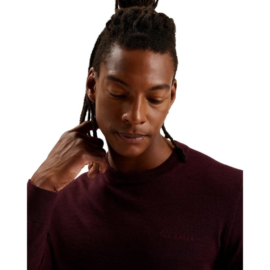 Ted Baker Liblo Merino Branded Crewneck Maroon Jumper - Image 5